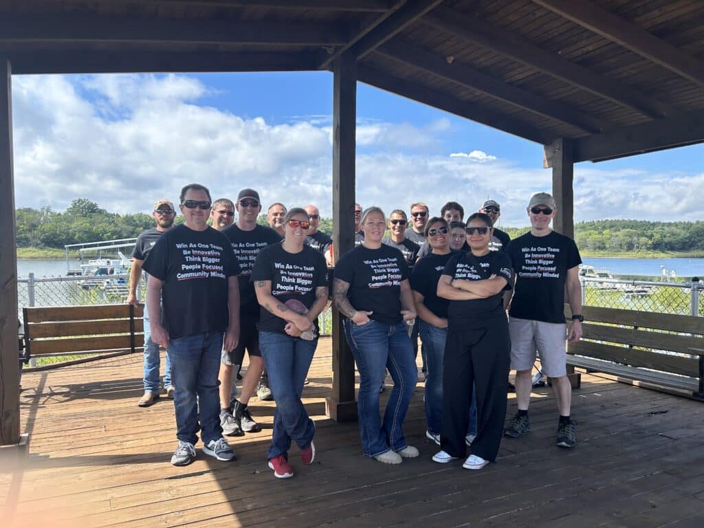 Community Service in Centervile Iowa - Liberty employees at Lake Rathbun