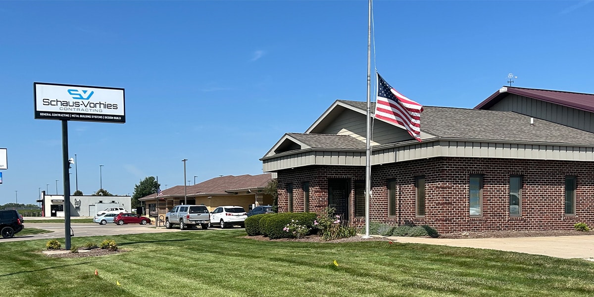 Schaus-Vorhies Contracting building in Fairfield, Iowa